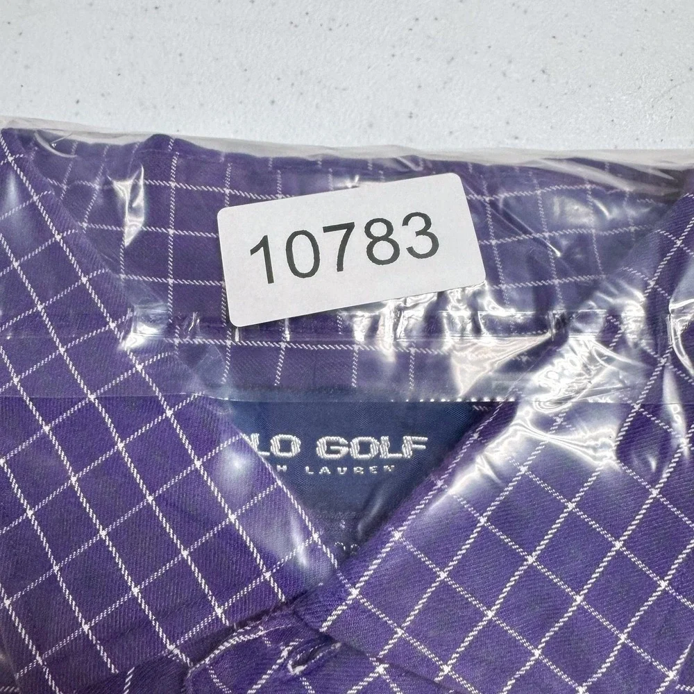 Polo Golf Ralph Lauren Shirt Mens XL Purple Check Estate Sport‎ Long Sleeve Work
